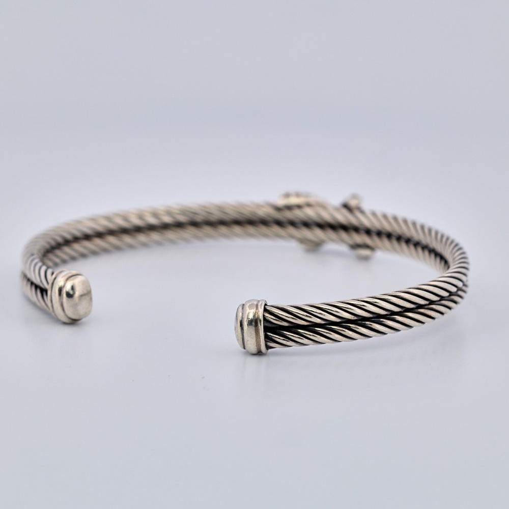 David Yurman X Collection Diamond Cable Station Bracelet, Sterling Silver - Picture 7 of 14